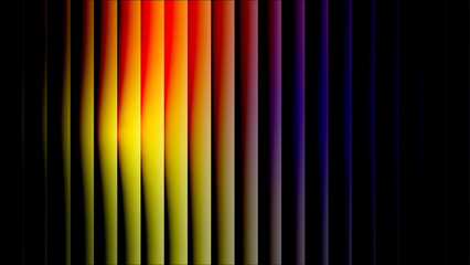 Vibrant purple and peach gradient with shimmering wave pattern. Neon-inspired light distortion on soft-toned glass. The neon-inspired hues highlight