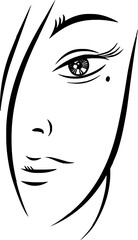 Minimalist Woman Face Line Art Vector