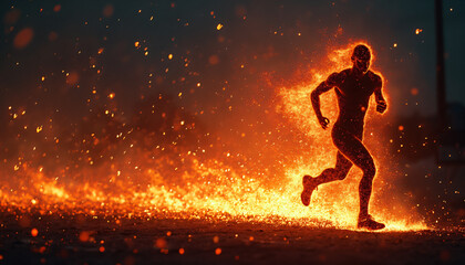 Fiery Runner in Motion