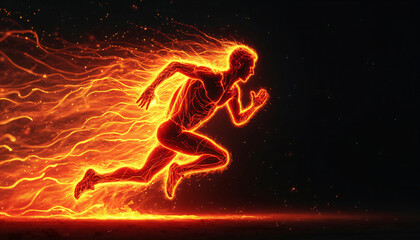Fiery Running Figure