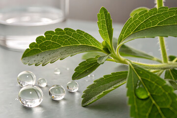 Fotograf&iacute;a macro de una planta de stevia