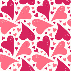 Valentine Cute Hearts Seamless Vector Pattern