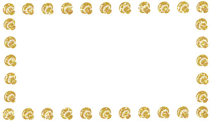 Golden Glitter Mushroom Border Frame