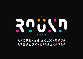 Color Modern minimal abstract alphabet fonts. Typography technology, electronic, movie, digital, music, future, logo creative font. vector illustration
