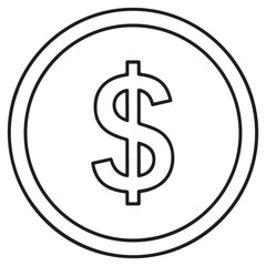 Obraz premium Dollar symbol icon line art