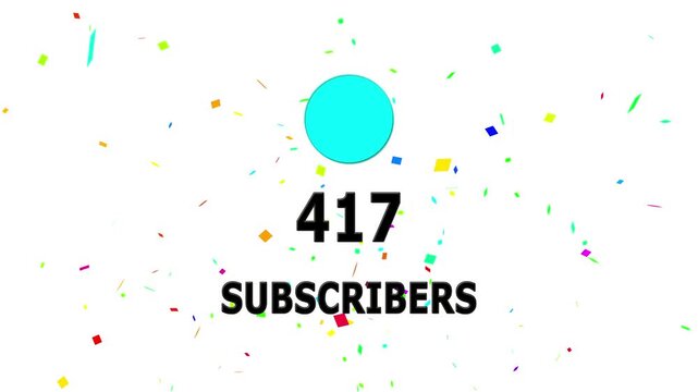Animation 500 subscribers count YouTube channel celebration with confetti ,Social media Quick count of subscribers to 500 . Counting Up to 500 subscribers For social media updates on Alpha channel.