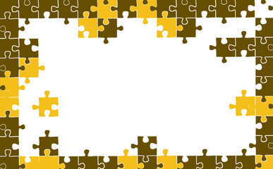 黄色いジグソーパズルフレームイラスト