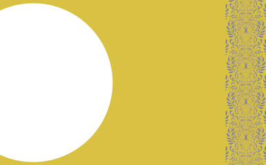 白い半円とコントラストのあるシンプルな金色の背景イラスト