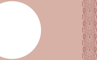 ピンクの背景とダマスカス柄のシンプルな背景イラスト