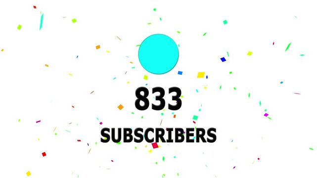 Animation 1000 subscribers count YouTube channel celebration with confetti ,Social media Quick count of subscribers to 1000 . Counting Up to 1k subscribers For social media updates on Alpha channel.