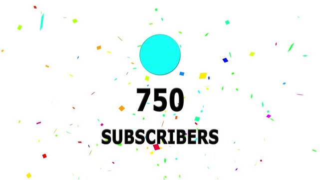 Animation 900 subscribers count YouTube channel celebration with confetti ,Social media Quick count of subscribers to 900 . Counting Up to 900 subscribers For social media updates on Alpha channel.