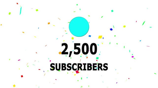 Animation 3000 subscribers count YouTube channel celebration with confetti ,Social media Quick count of subscribers to 3k . Counting Up to 3k subscribers For social media updates on Alpha channel.
