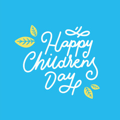 Happy children's day background with lettering Free