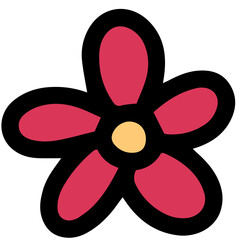 Christmas flower doodle icon