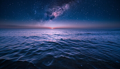 AIが描く夜の海と星の幻想
