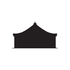 Japan house silhouette vector flat illustration design on white back ground