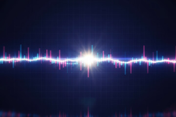 High-Tech Financial Market Trading Data: Abstract Candlestick Chart, Stock Volatility, and Investment Risk Background