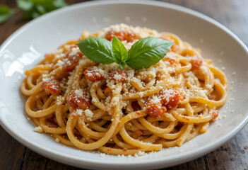 spaghetti with pesto sauce