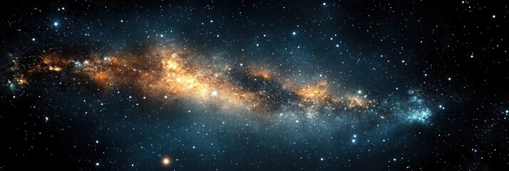 Fototapeta premium A stunning view of a galaxy, showcasing vibrant colors and a star-filled background, depicting the beauty of the universe.