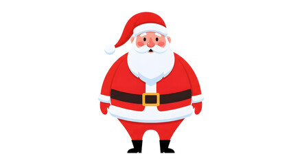 Obraz premium Cartoon illustration of a plump santa claus wearing his iconic red suit and hat, isolated on transparent background