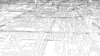Wireframe Cityscape