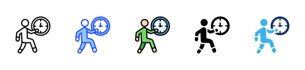 Fototapeta premium Reduce Procrastination Icon Collection With Multiple Styles