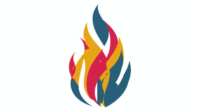 Abstract colorful flame graphic design icon. Modern fire symbol with blue, red, and yellow colors representing energy and passion.