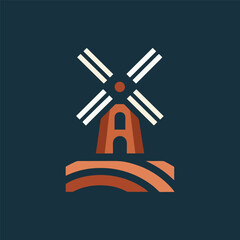 windmill vector illustration