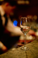 Pouring wine into elegant glass	