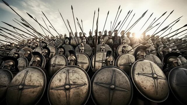 Tension builds as Spartans hold position against Persian Immortals at Thermopylae's Hot Gates