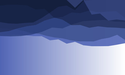 Abstract geometric mountain landscape in shades of blue