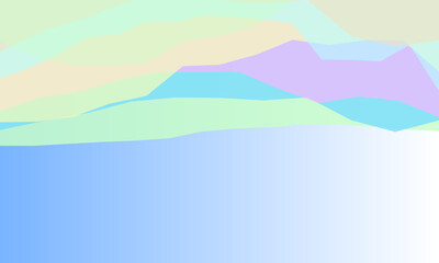 Obraz premium Abstract pastel landscape with gradient sky and mountains
