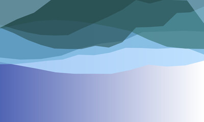 Abstract layered landscape with cool blue and green tones