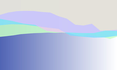 Abstract landscape with soft pastel colored layers and gradient