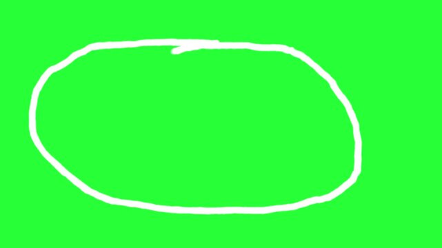 Circle Drawing on Green Background  Horizontal Footage