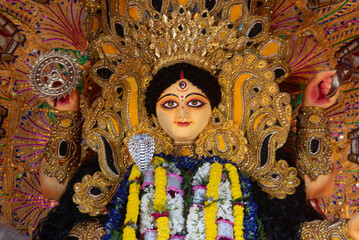 Obraz premium Maa Jagadhatri devi at Indian Festival