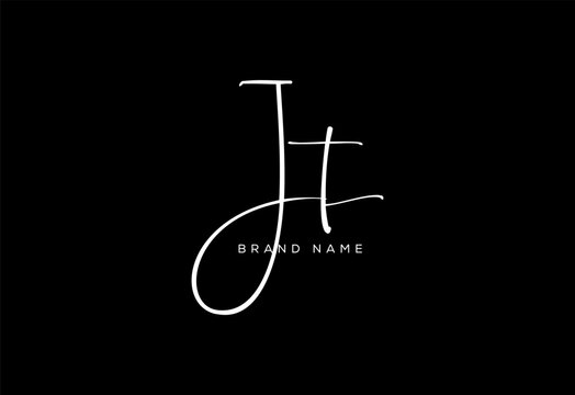 JT letter beauty cursive handwriting logo. vector logo| abstract logo| minimalist logo| brand identity| calligraphy design.