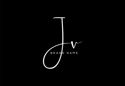 JV letter beauty cursive handwriting logo. vector logo| abstract logo| minimalist logo| brand identity| calligraphy design.
