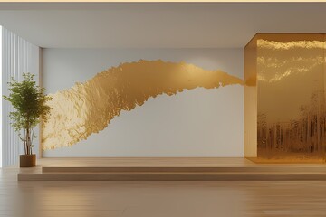 old grunge wall with golden color