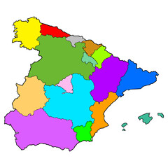 Obraz premium Spain map illustration hand drawn isolated vector