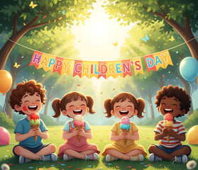 Happy Children’s Day celebration with joy laughter and colorful smiles