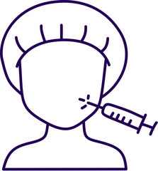 Aesthetic face injection icon