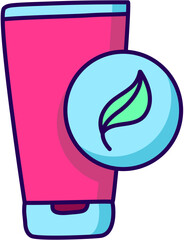 Natural cream tube with leaf icon