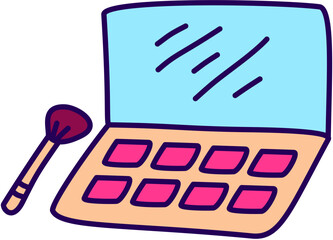 Cartoon makeup palette & brush