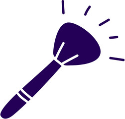 Glowing cosmetic brush icon.