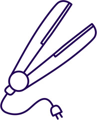 Hair straightener outline icon.