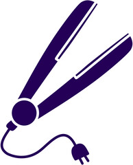 Purple hair styling tool icon