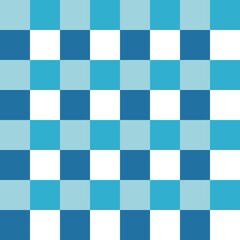 Blue Tonal Checkerboard Seamless Pattern. Minimalist Gingham Grid Background, Monochromatic Aqua Textile and Simple Wallpaper Design.