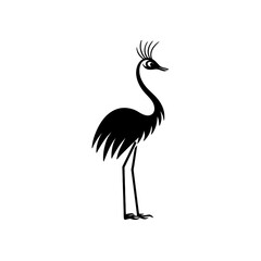 Fototapeta premium Cassowary. Cassowary simple black and white line art vector logo