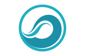 circle wave logo vector icon on white